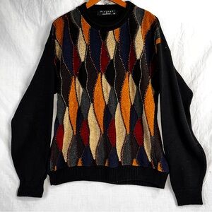 Vintage Protege Collection XL Multi Color Coogi Style Sweater USA Made Biggie